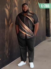 Men's Plus Size Shirt And Trousers Suit