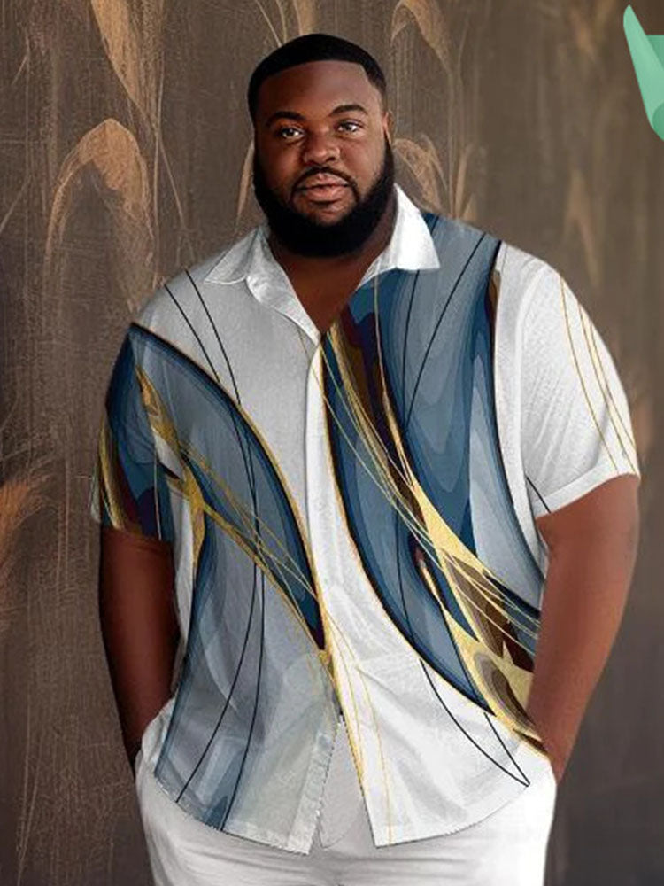 Men's Plus Size Casual Daily Short-Sleeved Two-Piece Set