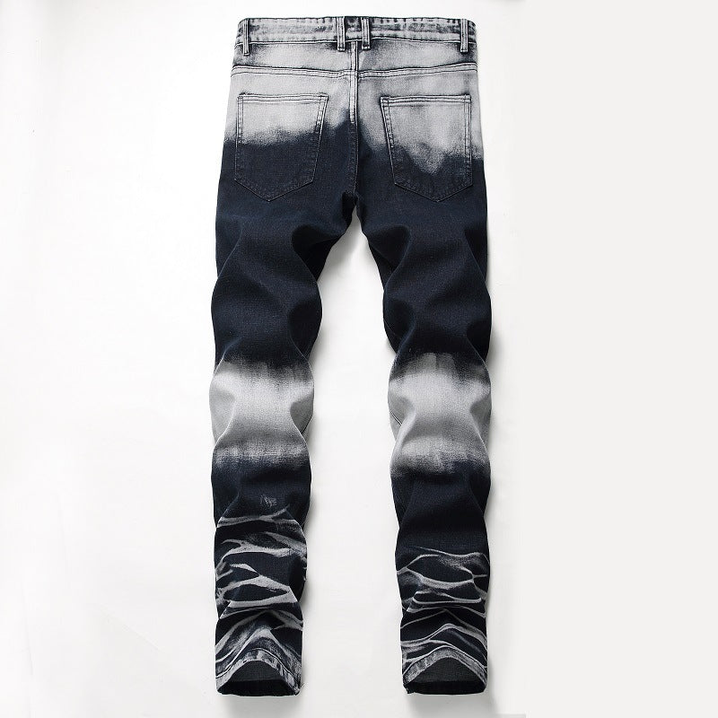 Fashion Ripped Jeans Men's Stretch Denim Pants