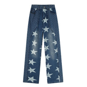 Hip Hop Stars Woven Panel Jeans