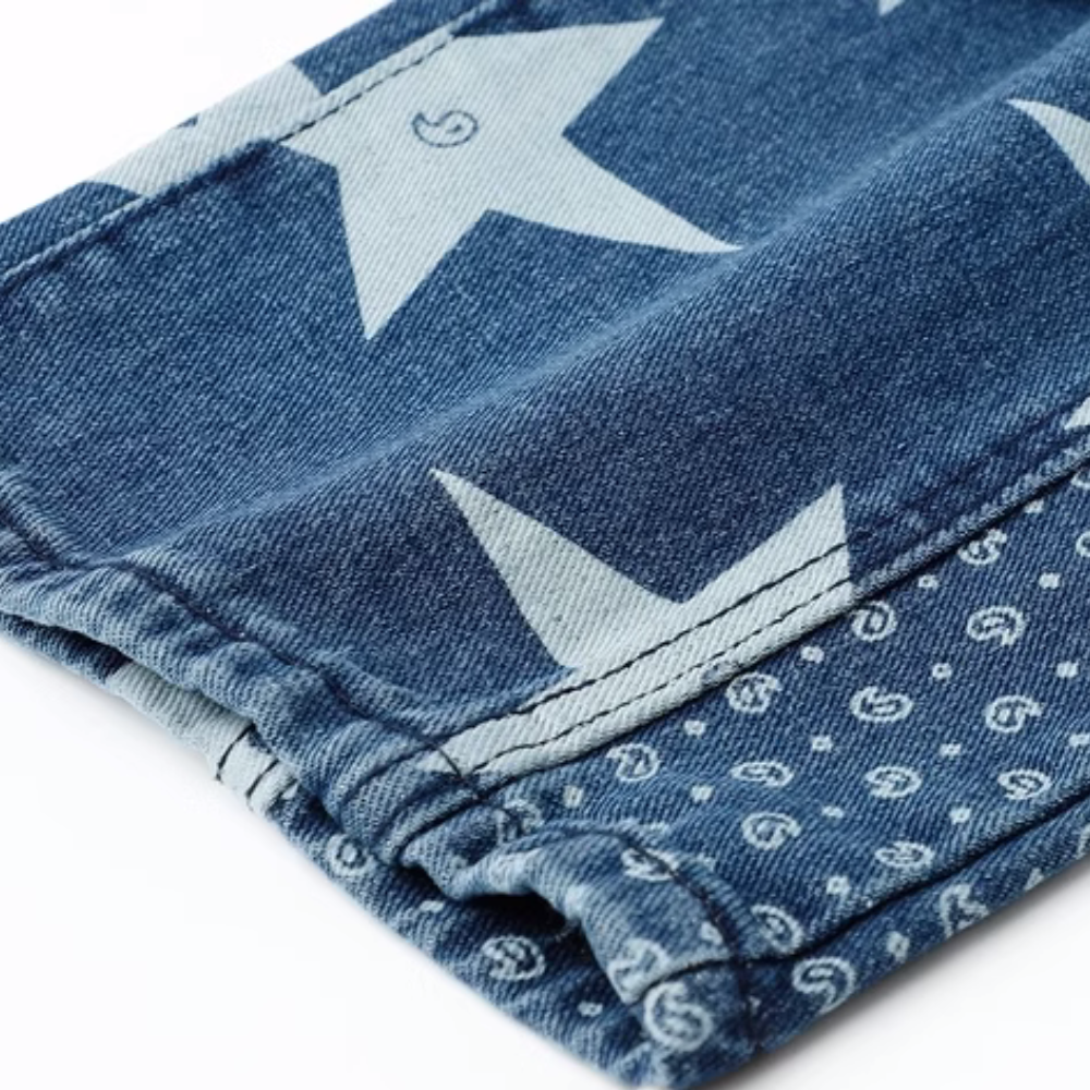 Hip Hop Stars Woven Panel Jeans