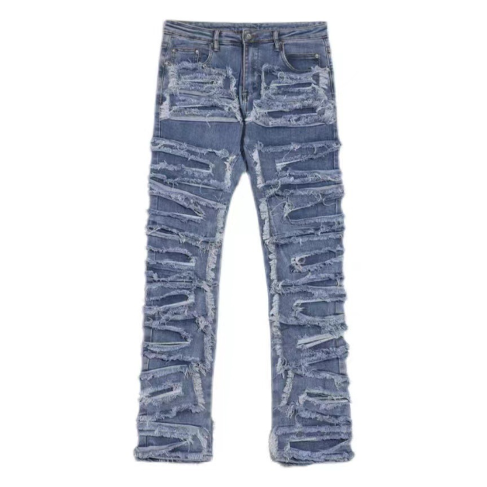 Street High Irregular Cut Solid Color Jeans