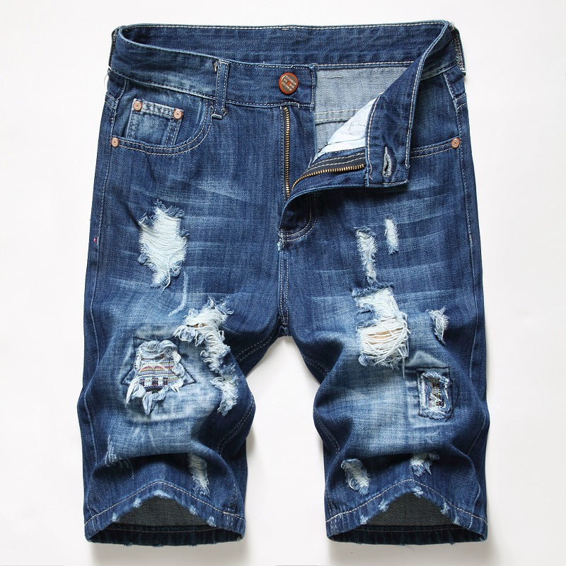 Ripped Jeans Decoration Denim Shorts