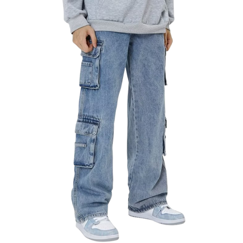 Urban Multi-Pocket Straight Leg Cargo Jeans