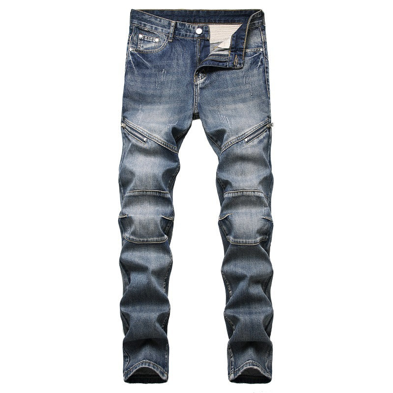 Men's Jeans Personalized Retro Zipper Pants