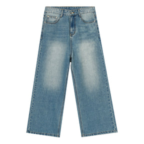 New Loose And Versatile Blue Straight Wide Leg Jeans For Men