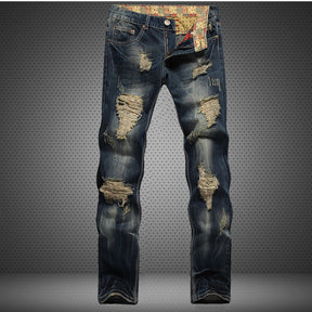 Men's Vintage Ripped Jeans Trendy Pants