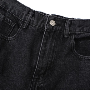 Simple Side Double Zipper Panel Jeans