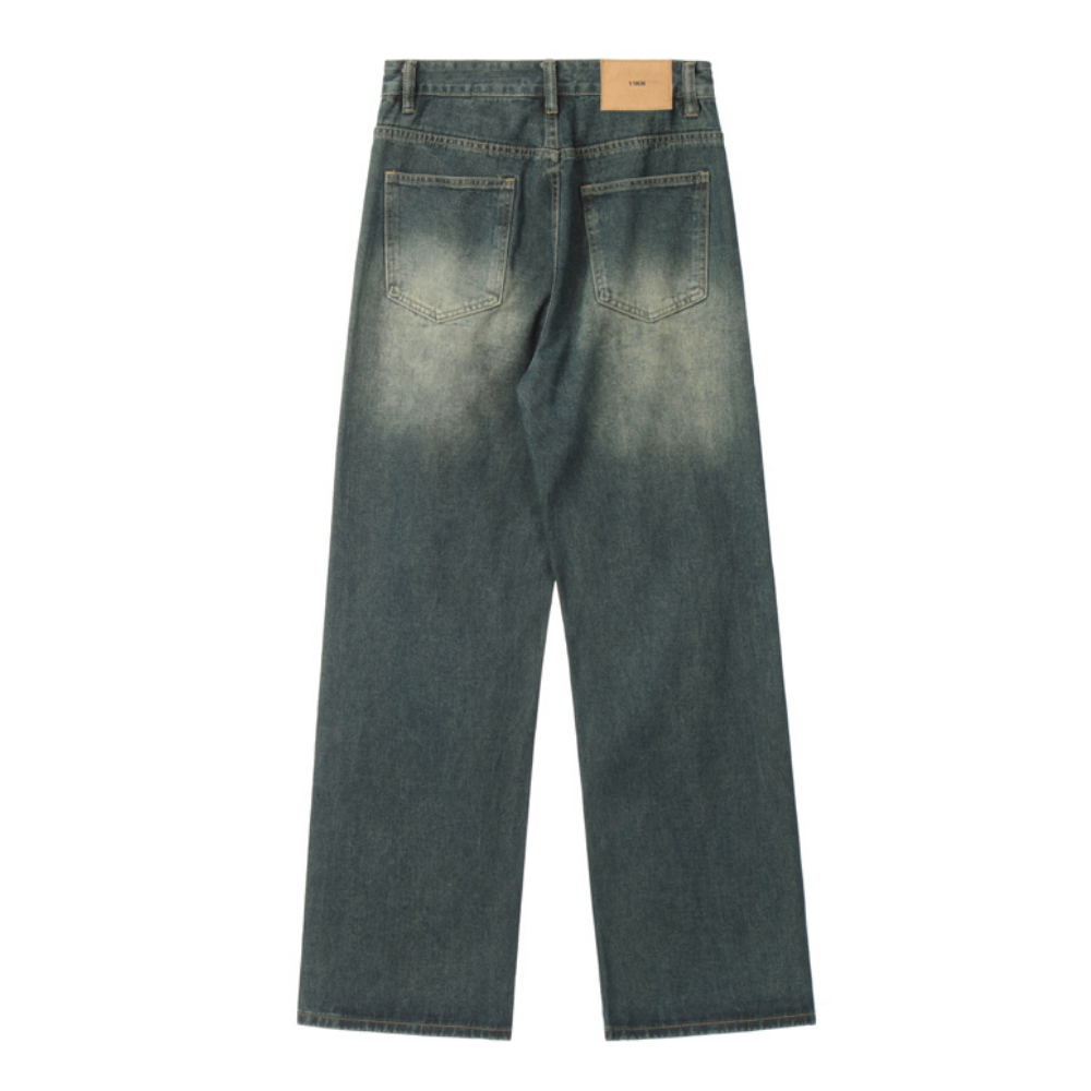 Retro Gradient Washed Straight Leg Jeans