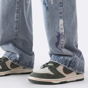 High Street Graffiti Ripped Denim Jeans