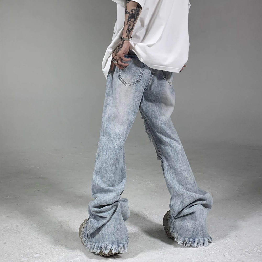 High Street Boot Cut Frayed Jeans