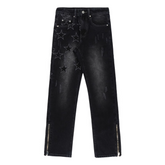 Urban Star Embroidered Slit Jeans