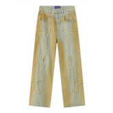 High Street Tie Dye Patchwork Jeans