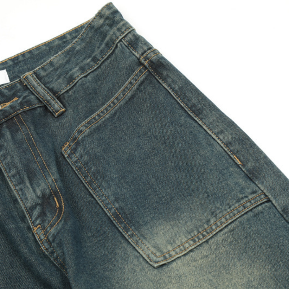 Retro Gradient Washed Straight Leg Jeans