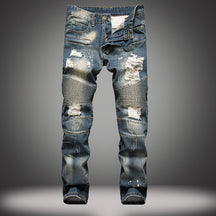 Men's Biker Jeans Skinny  Distressed Ripped Denim Pants