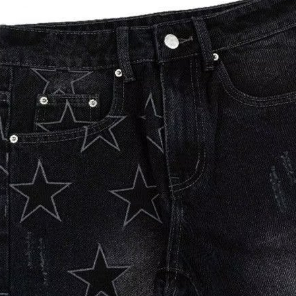 Urban Star Embroidered Slit Jeans