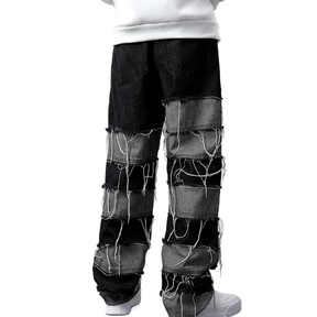 Hip Hop Stripe Panel Jeans