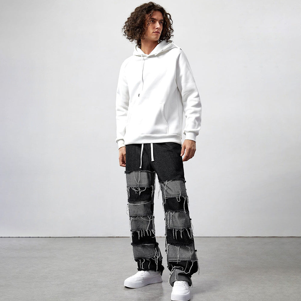 Hip Hop Stripe Panel Jeans