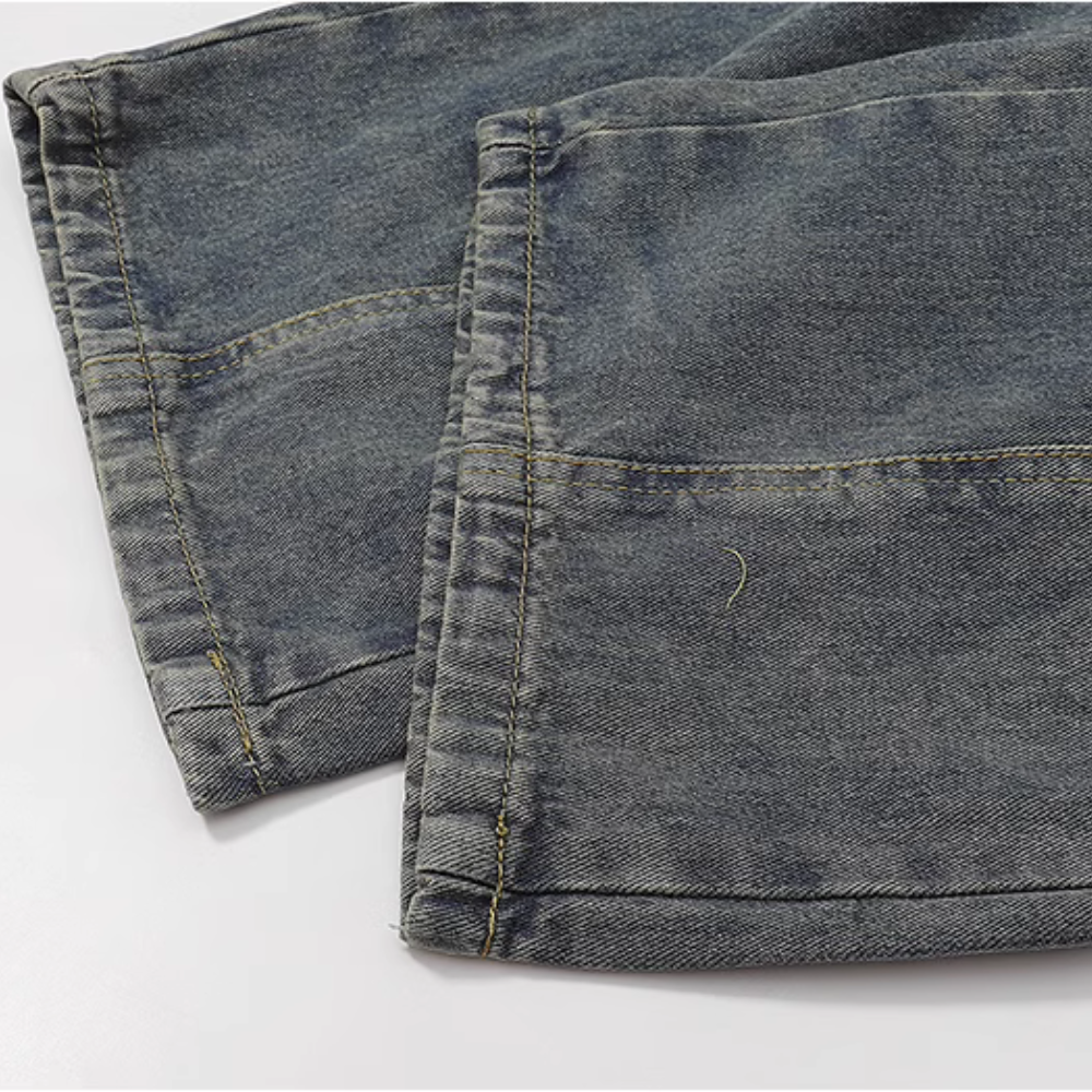 Urban Lace-Up Panel Baggy Jeans