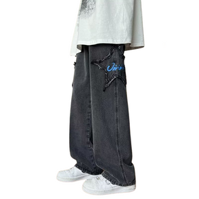 Street Star Patchwork Baggy Jeans