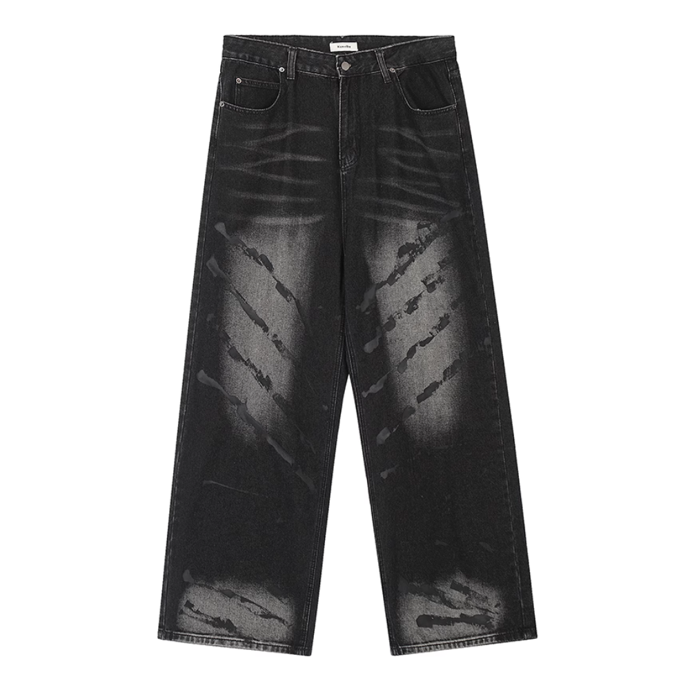 Street Graffiti Washed Jeans