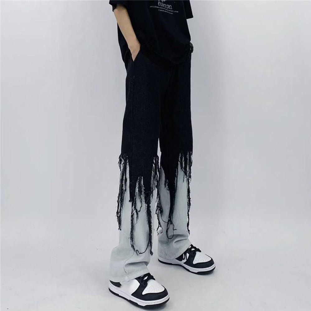 Punk Panel Distressed Baggy Jeans