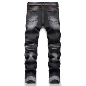 Men's Fashionable Motorcycle Slim Fit Street Jeans