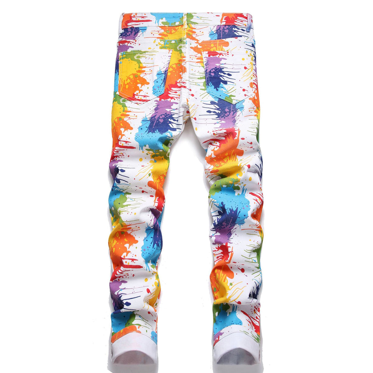 Men's Digital Printed Candy Color Stretch Jeans