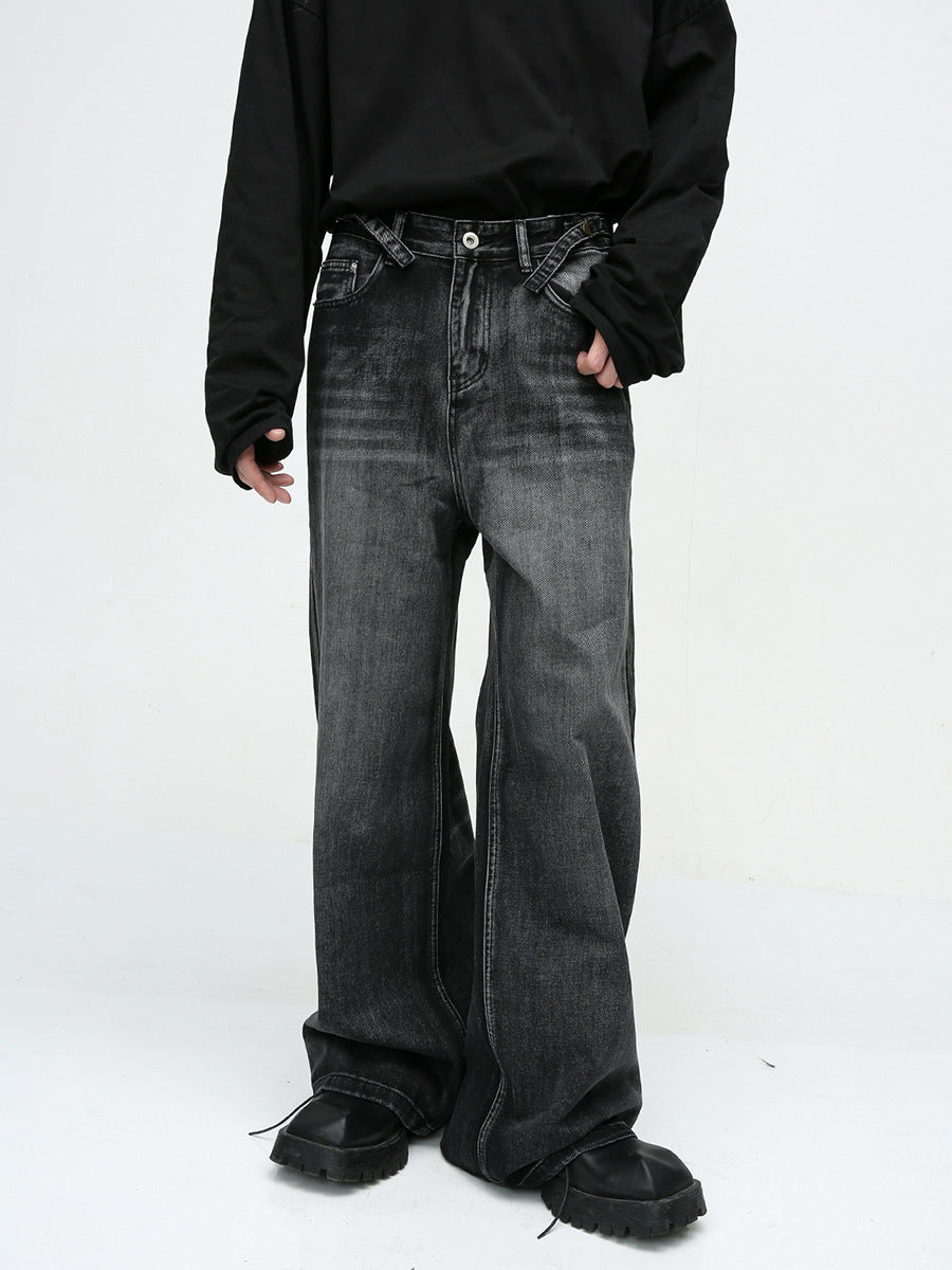 New High Street Handsome Floor-Length Straight Loose Jeans