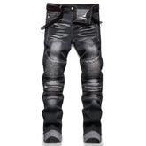 Men's Fashionable Motorcycle Slim Fit Street Jeans