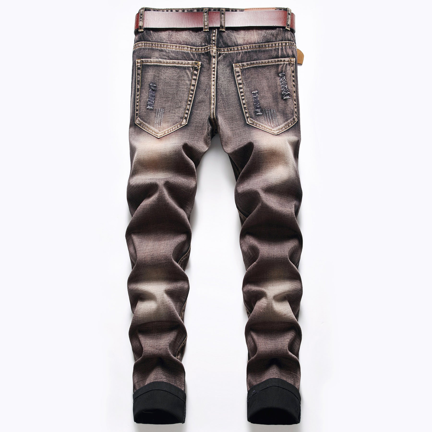 Men's Street Jeans Embroidered Wings Denim Trousers