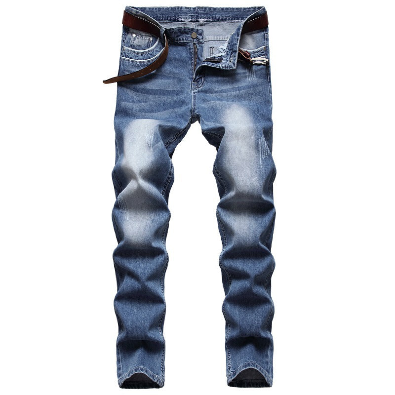 Men's Straight Jeans Washed Trendy Pants