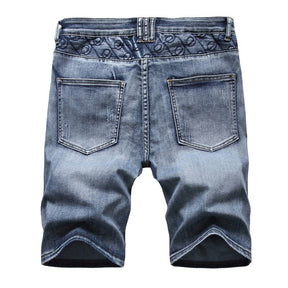 Men's Fashionable Stretch Ripped Jeans Shorts