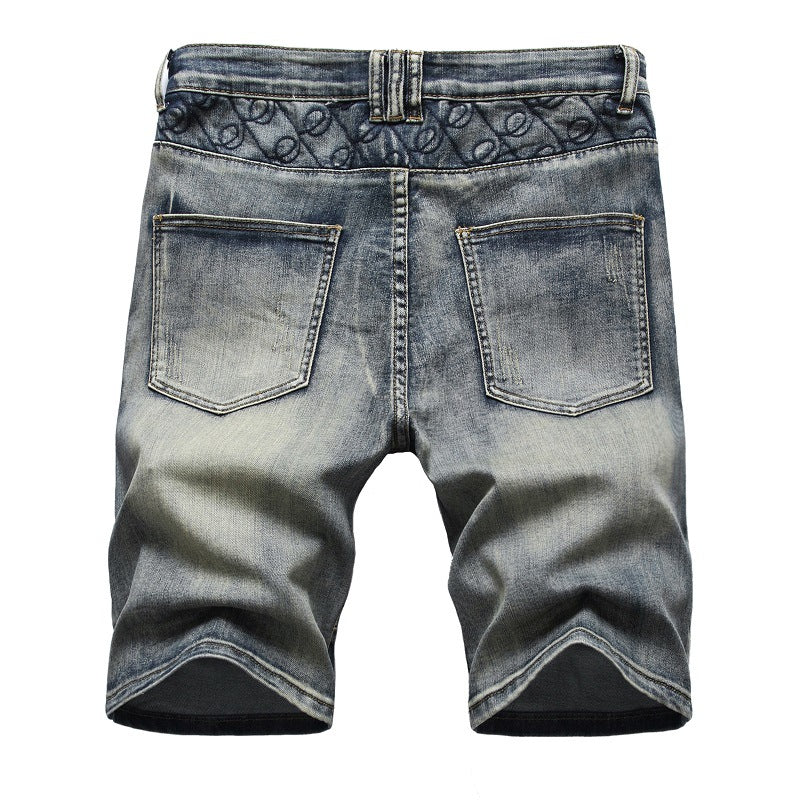 Men's Fashionable Stretch Ripped Jeans Shorts