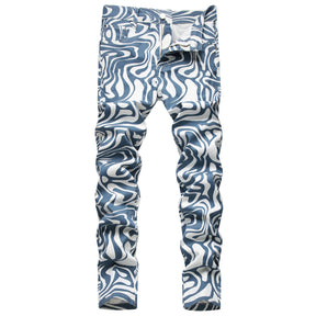 Street Fashion Printed Straight Jeans