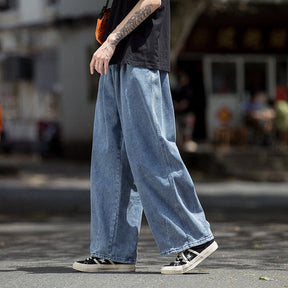 Men's Loose Wide Leg Jeans Straight Baggy Hip hop Streetwear Skateboard Denim Pants