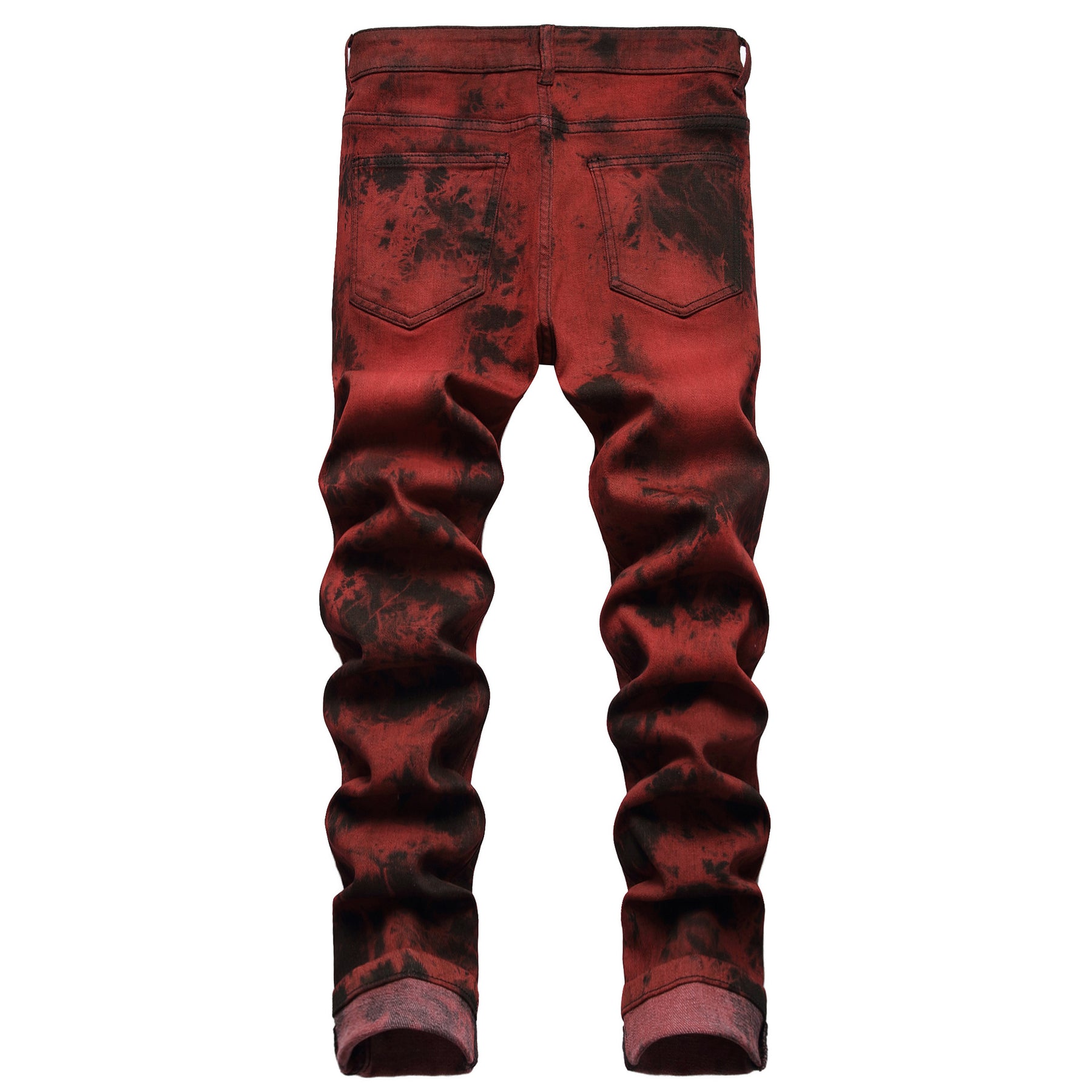 New Men's Red Brick Color Street Fashion Personalized Fashion Jeans