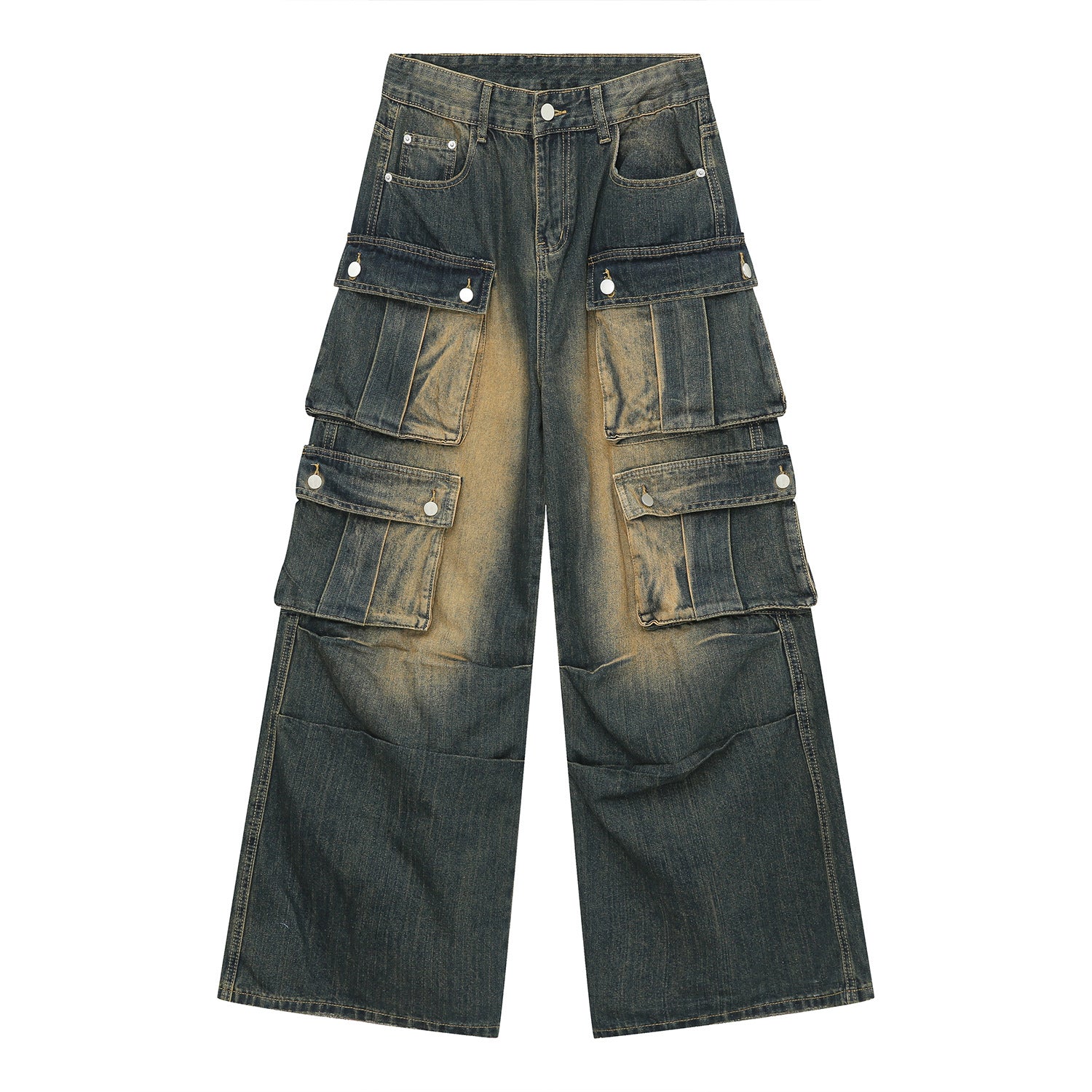 Retro American Distressed Design Men's Work Jeans