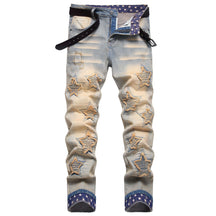 Men's Street Trendy Embroidered Retro Fashion Jeans