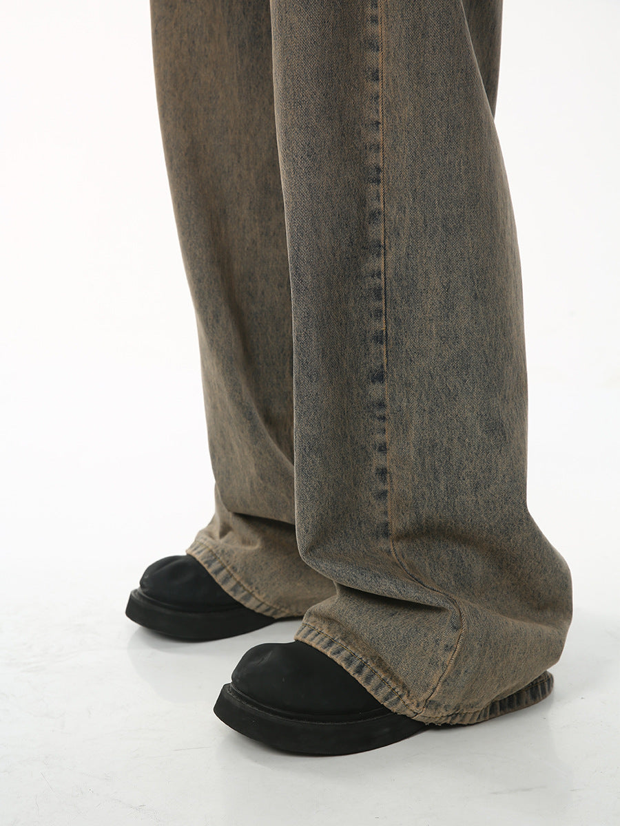 Retro Distressed Loose Wide Leg Men's Jeans