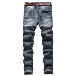 New Style Ripped Men's Personalized Trendy Retro Slim High Street Jeans