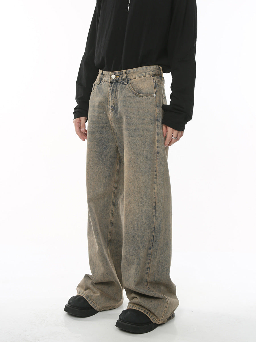 Retro Distressed Loose Wide Leg Men's Jeans