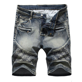 Men's Fashionable Stretch Ripped Jeans Shorts