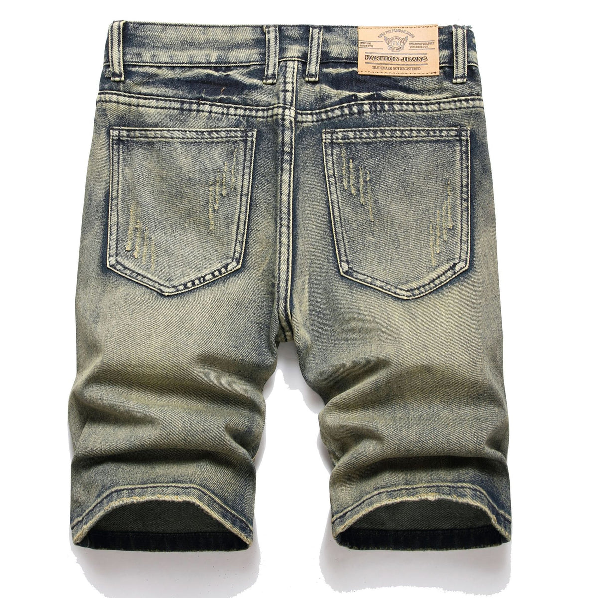 Summer Ripped Patch Denim Shorts Men Casual Jeans