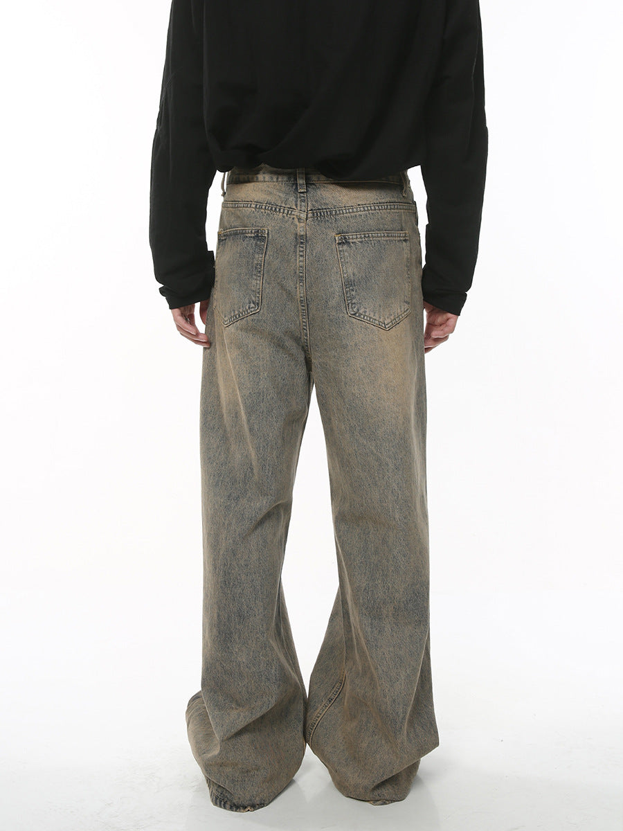 Retro Distressed Loose Wide Leg Men's Jeans