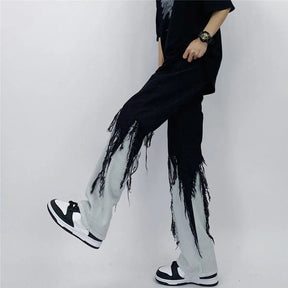 Punk Panel Distressed Baggy Jeans