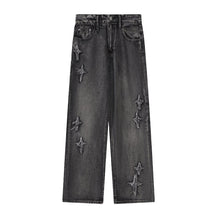 High Street Stars Embroidery Distressed Jeans