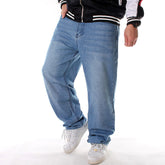 Men's Loose Denim Straight Leg Street Hip Hop Black Wide Leg Pants