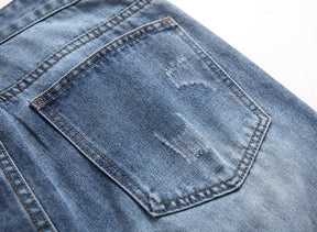 Men's Jeans Straight Ripped Trousers