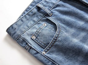 Men's Jeans Straight Ripped Trousers